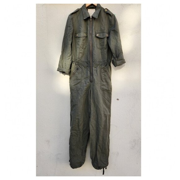 Vintage Free People Military Flight Suit in Army Green - Picture 2 of 5